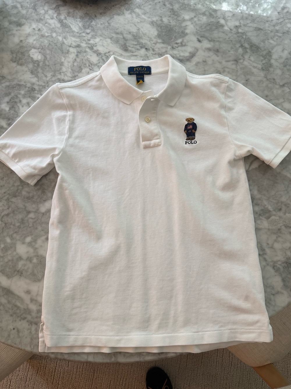 Polo by Ralph Lauren White Polo with Navy  teddy